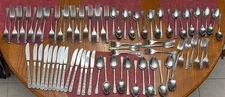 Vintage Interpur Florenz Petal Floral Stainless Steel Korea Flatware 82 Pieces