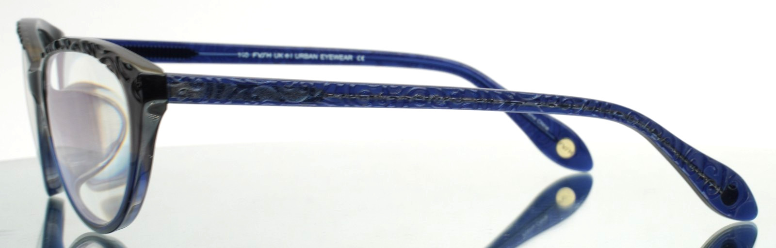 FYSH 3562 661 Grey Blue Womens Semi Cat Eye Full Rim Eyeglasses 53-16-140 B:38