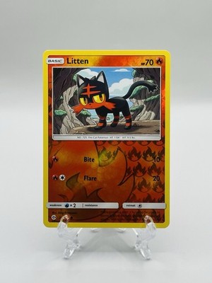  Pokemon TCG-Litten-Sun & Moon Base Set-24/149-Reverse Holo-Common-M/NM! 