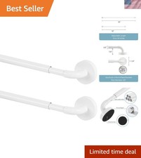 TYRON 2 Pack Magnetic Curtain Rod for Metal Doors Adjustable 18-30 Inch, 3/8 ...
