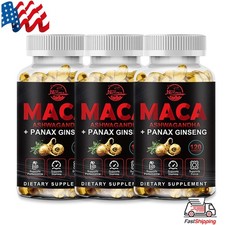 3 Packs Organic Maca Root Capsules 10000mg,Peruvian Maca Extract for Men  Women