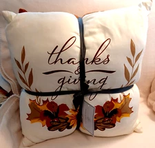  Harvest Home Thanksgiving themed pair of pillows from Belk, NWT