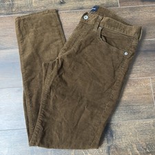 J. Crew 484 Slim Corduroy Pants Mens 33x28.5 Tag 31x30 Brown Retro Preppy