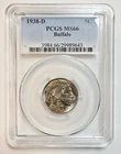1938 D 5C Buffalo Nickell NGC ms66. RARE UPSIDE DOWN Buffalo on reverse.