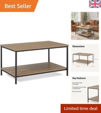 Elegant Modern Coffee Table in Oak Finish with Bottom Shelf - 50.5 x 80 x 42 cm