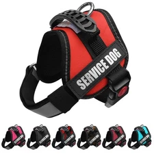 Reflective Service Dog Vest Harness Nylon Polyester Small Red