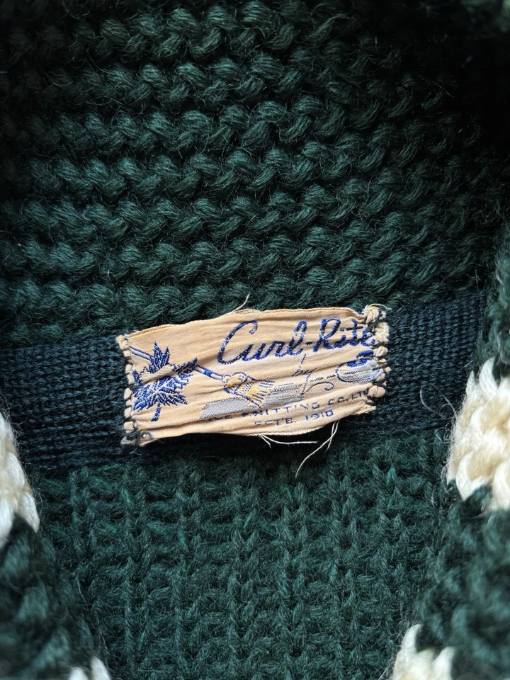 Cárdigan Suéter Vintage Años 30 40 Cuello Chal Rayas Rizadas Parches Rizado Rito Foto 4 de 4