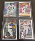 Topps MLB Shohei Ohtani Lot x4 Cards 2024-2026 Base and Insert cards (NM)