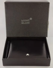 Montblanc Soft Grain Black Color Leather Bi-Fold Men's Wallet | Free Shipping
