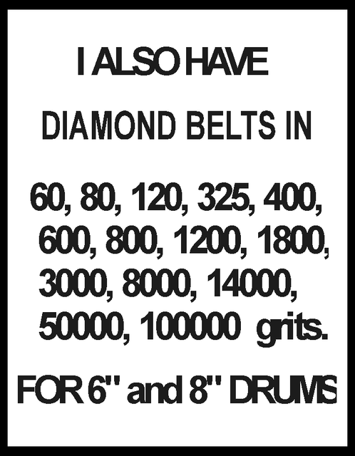 6 X 1 1//2 X 18 15//16 3000 Grit Diamond Sanding Belt for 6 Expanding Rubber Drum