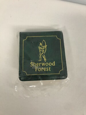 VTG NOTTINGHAM ENGLAND GREEN VINYL DESKTOP SHERWOOD FOREST ROBIN HOOD NOTE PAPER