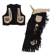 Showman Kid's Suede Chaps  Vest w/ Horseshoe Design