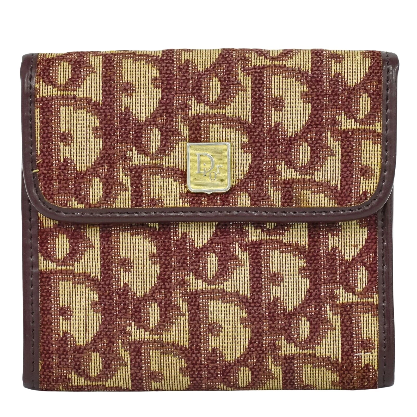 Portefeuille Dior en toile bordeaux selle authentique