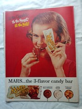1956 Vintage Orig Magazine Ad Mars Candy Bar It's The Chocolate Nougat & Nuts C