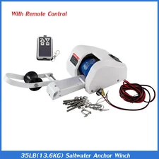35 LBS Saltwater Electric Anchor Winch With Wireless Remote Control Kit Boat