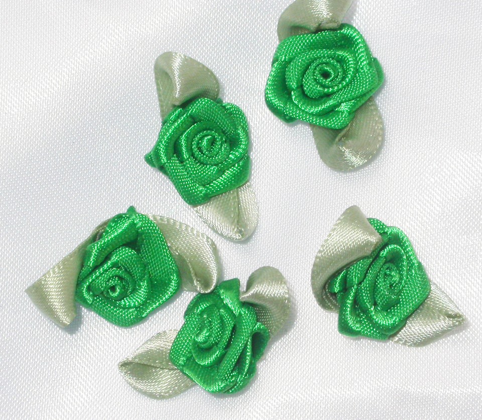 Polyester Satin Ribbon Roses 25 Pack - Lots of colors! USA STOCK ...