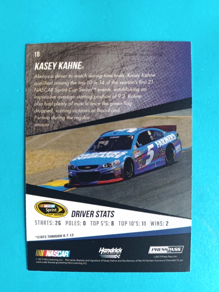 2014 PRESS PASS RACING KASEY KAHNE #18 BLACK & WHITE PARALLEL #70/70 SPRINT CUP - Image 3 of 3