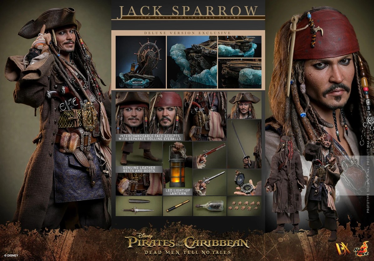 1/6 Pirates of the Caribbean Captain Jack Sparrow Deluxe Fig