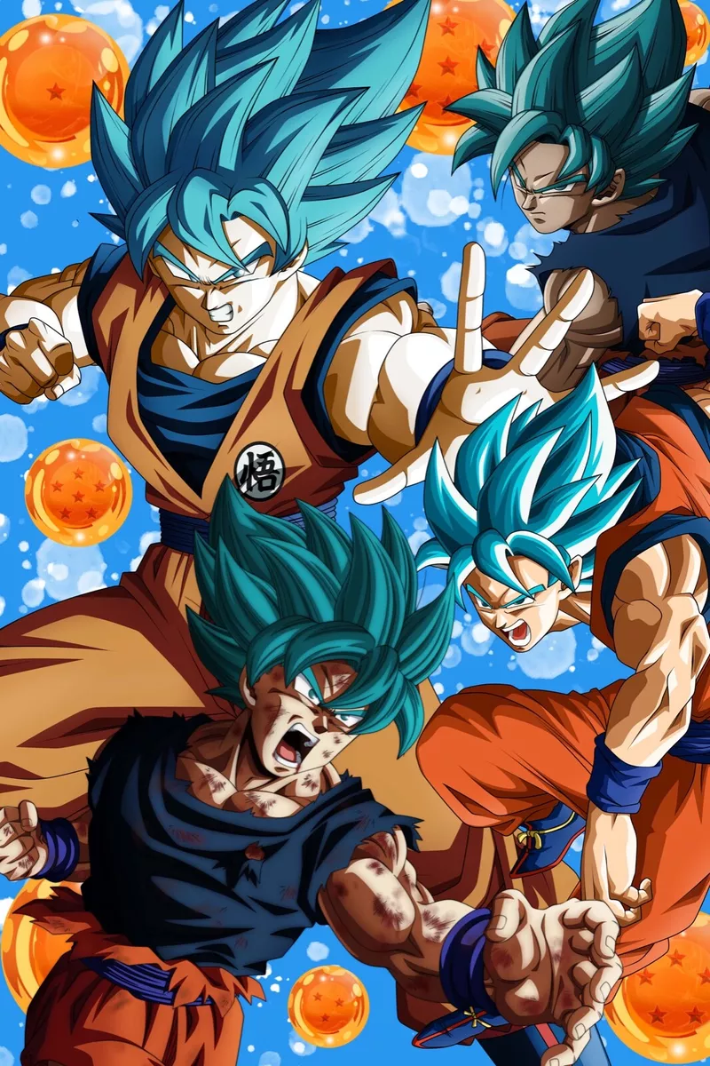 Dragon Ball Super SSJ Blue Goku Collage 18in x 12in Free Shipping