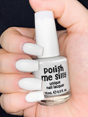 Polish Me Silly Color Nail Lacquer Whisper White Solid White  