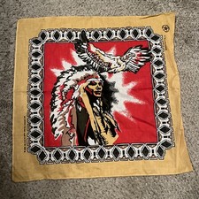 Springs Industries Native American Bandana Handkerchief Indian Eagle New Unworn