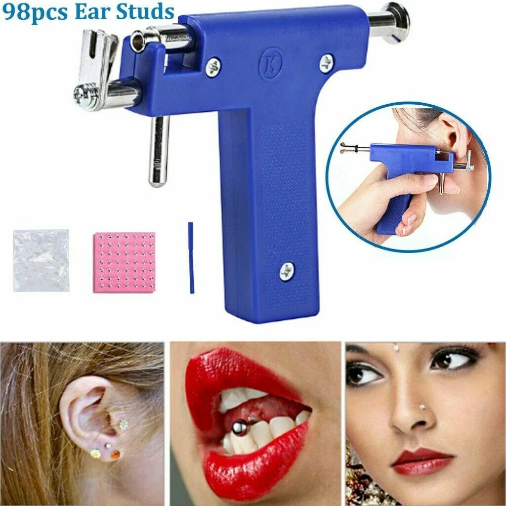 Ear Piercing Gun Tools Kit Reusable Earlobe Cartilage Earring Body