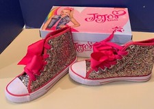 JoJo Siwa Legacee High-Top Multi-Glitter Shoes/Sneakers w/Bow Child Size 3.5