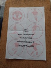 MANCHESTER UNITED 1998 MUNICH TESTIMONIAL MATCH SHARP VIP GUESTS MENU FOLDED