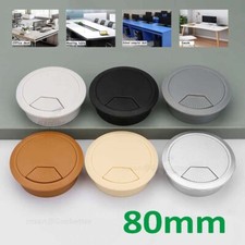 80mm Computer Desk Table Grommet Cable Tidy, Port Outlet Wire Hole Surface Cover