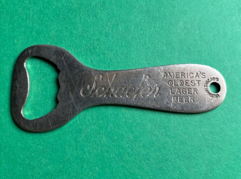 SWEET Vintage Schaefer Beer Bottle Opener Keychain Brooklyn Albany New York