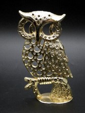 Vintage Torino Gold Metal Owl Earring Holder