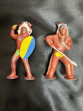 Vintage 1950s Barclay Pod Foot Indians Native American Lead Figures 2.75  Lot 2