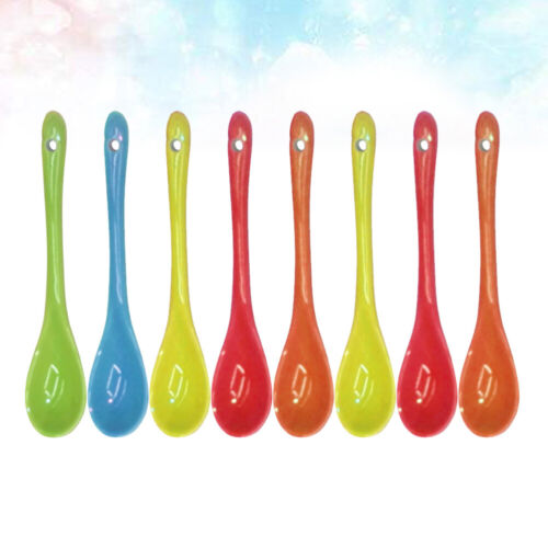8pcs 13cm Soup Spoons Ceramic Set for Coffee Tea Kitchen Dining