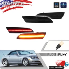 4X LED Side Marker Light Smoked Lens Front Rear For 2004-2008 Chrysler Crossfire