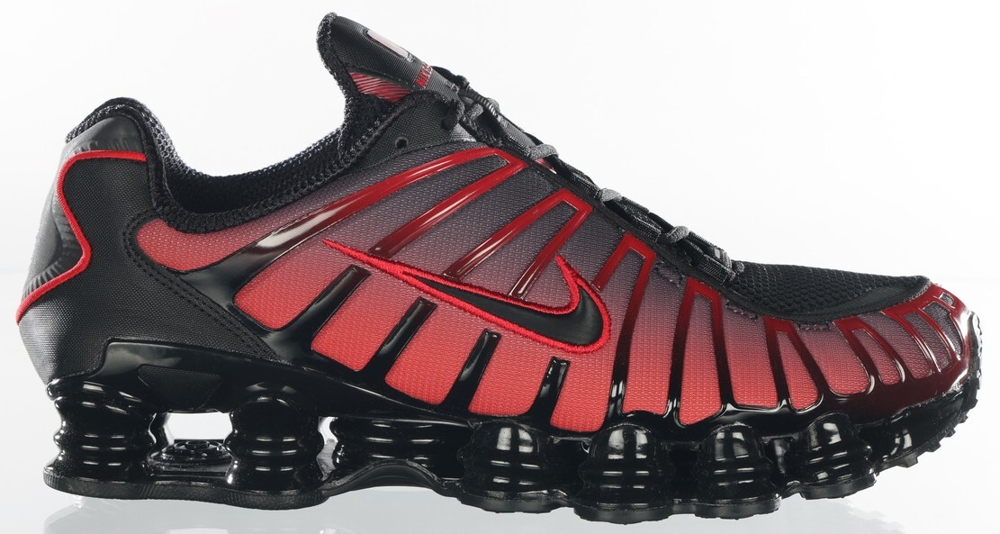 Size 12.5 - Nike Shox TL Black University Red Gradient for sale