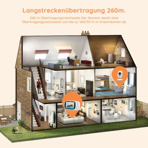Babyphone mit Kamera 5 Zoll 1080P HD Video Babyphon WLAN Mobile App Steuerung - Bild 9 von 9