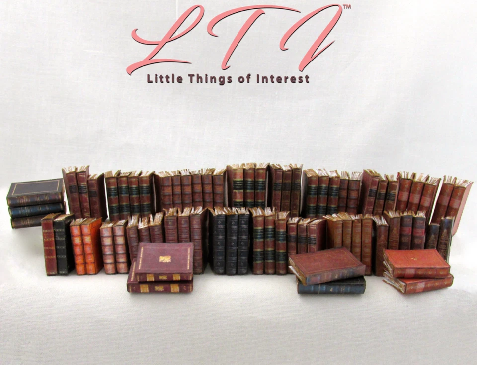 Libros de utilería BIBLIOTECA 72 piezas libros miniatura para casa de muñecas escala 1:12 decoración de estantería Foto 3 de 4