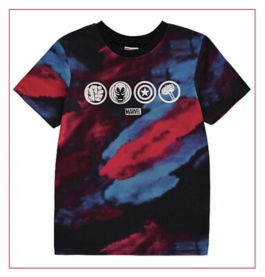 Marvel Avengers T-Shirt Jungen Superhelden Figur Embleme Kurzarm Oberteil NEU