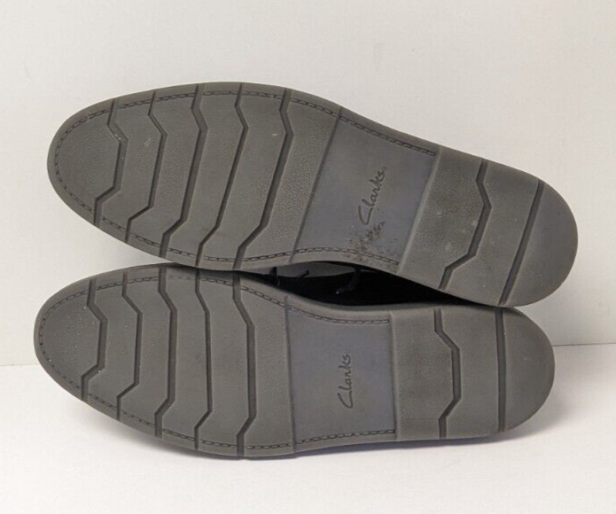 Clarks Grandin Black Nubuck Leather Plain Oxford Gray Soles Comfort 11M EUC Clarks Grandin Plain Oxford, Black Leather, Men main image 4