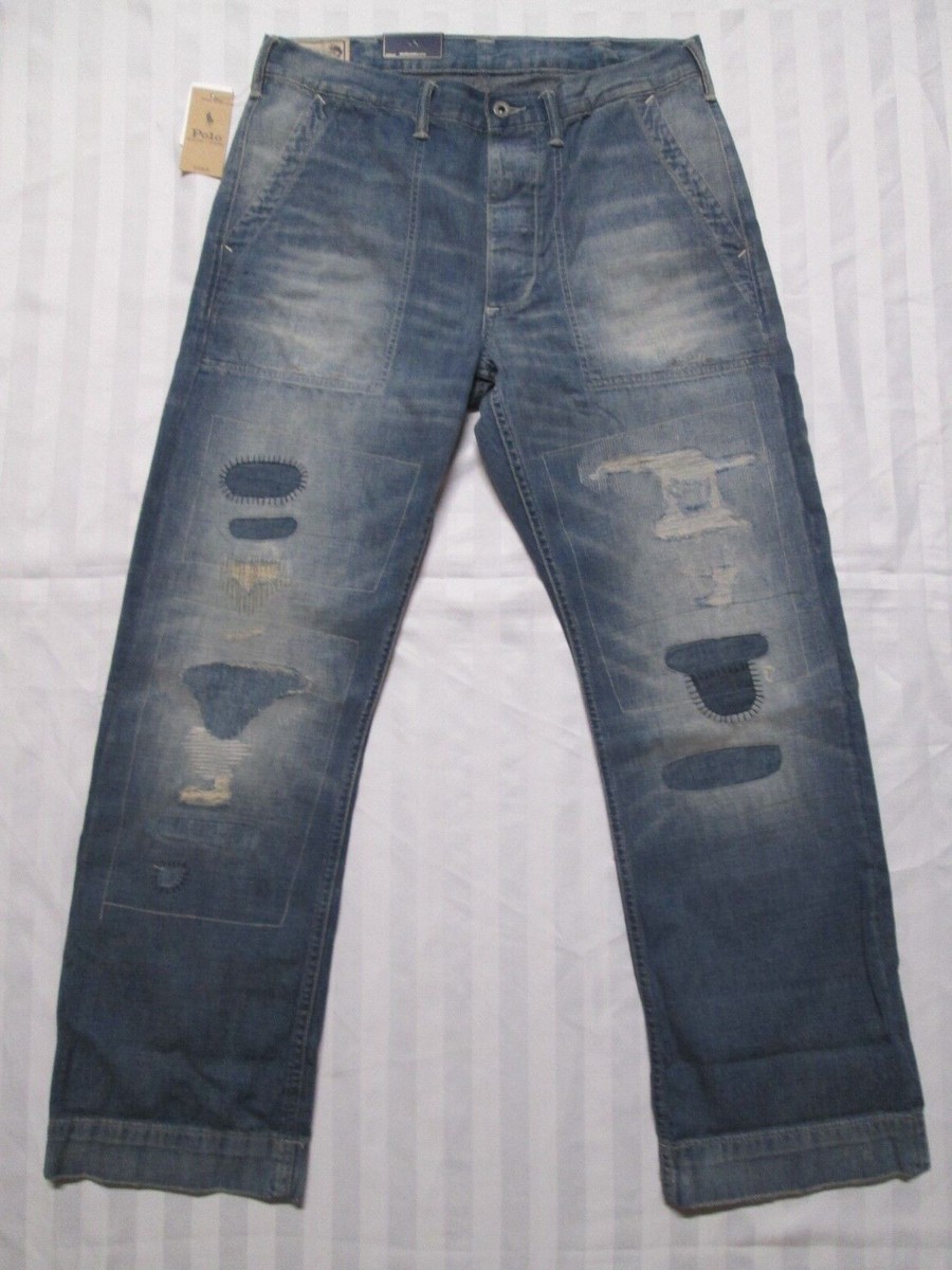POLO RALPH LAUREN Men's Relaxed-Fit Distressed Work Denim