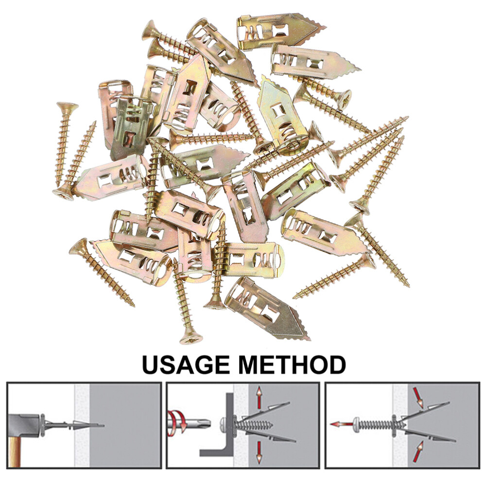10 Pcs Plasterboard Fixings Wall Screws Heavy Duty Wall Anchors eBay