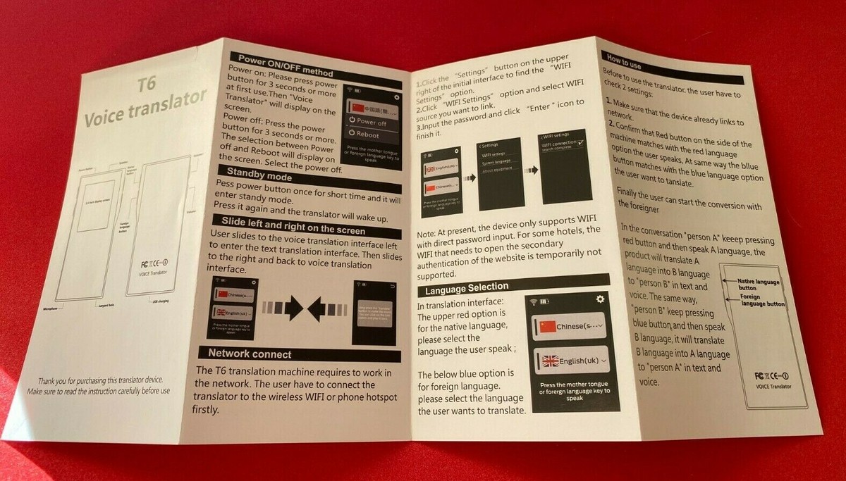 T6 Smart Voice Translator Device, 82 Languages Instant Two Way | eBay