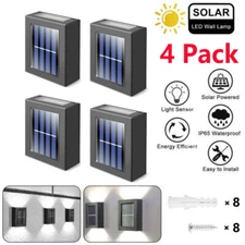 4X Outdoor Solar LED Deck Light Path Garden Patio Pathway Stairs Step Fence Lamp