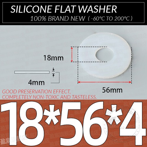 1MM - 5MM THICK WHITE SILICONE HIGH TEMP FLAT RING RUBBER WASHER SEAL GASKETS - Picture 214 of 255