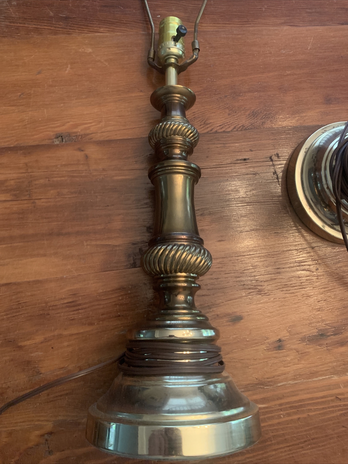 Set of Two Vintage Brass Lamps eBay
