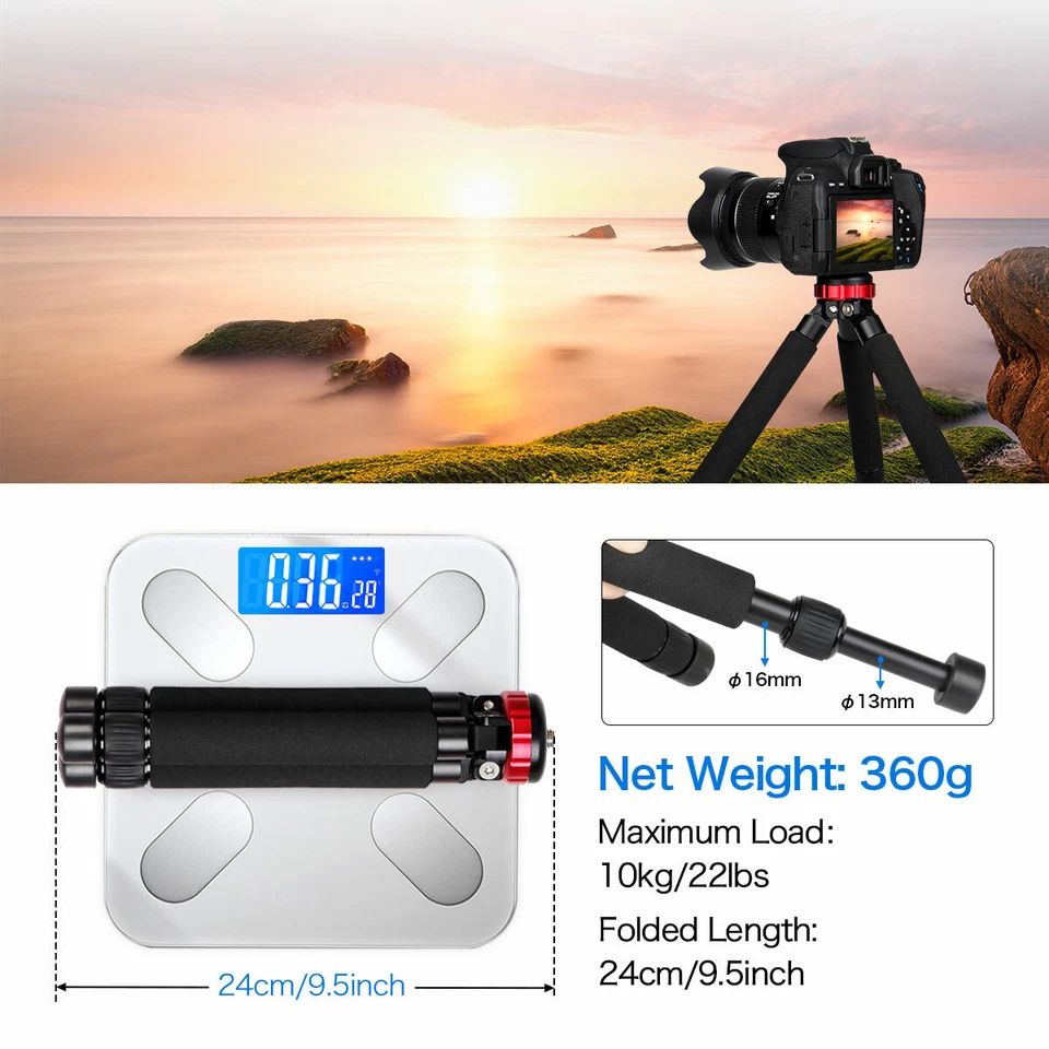 Mini Tripod Tabletop Tripod with 1/4 and 3/8 Screw Mount and Function Leg Design - Image 4 of 4