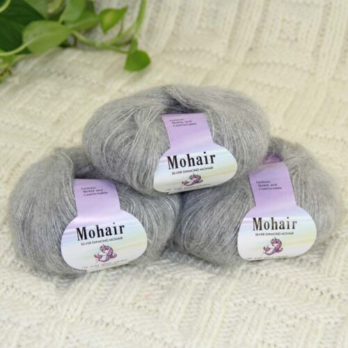 Sale 3BallsX25gr Fluffy Soft Mohair Lace Shawl Rugs Blankets Crocheted Yarn 13 - Imagen 1 de 12