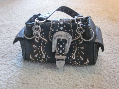 black purse with silver studs