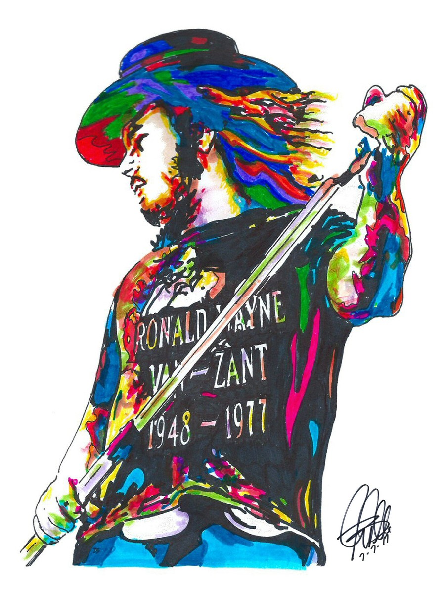 Ronnie Van Zant Lynyrd Skynyrd Southern Rock Music Poster Print