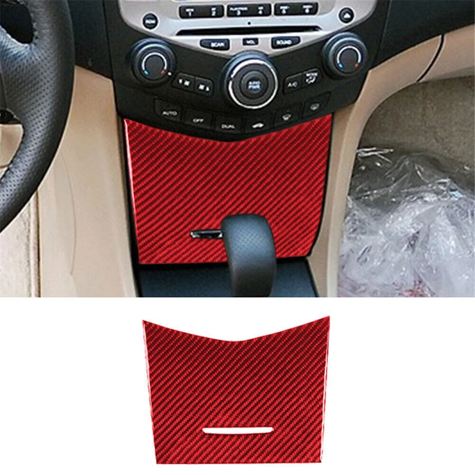 Cubierta interior de fibra de carbono roja para Honda Accord sedán 2003-2007 17* Foto 4 de 4